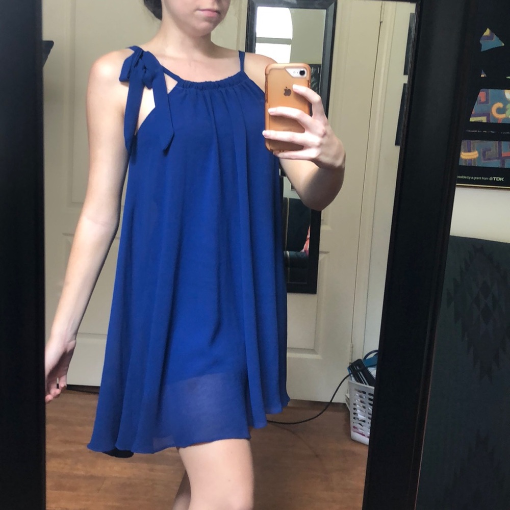 Royal Blue Flowing Mini Dress